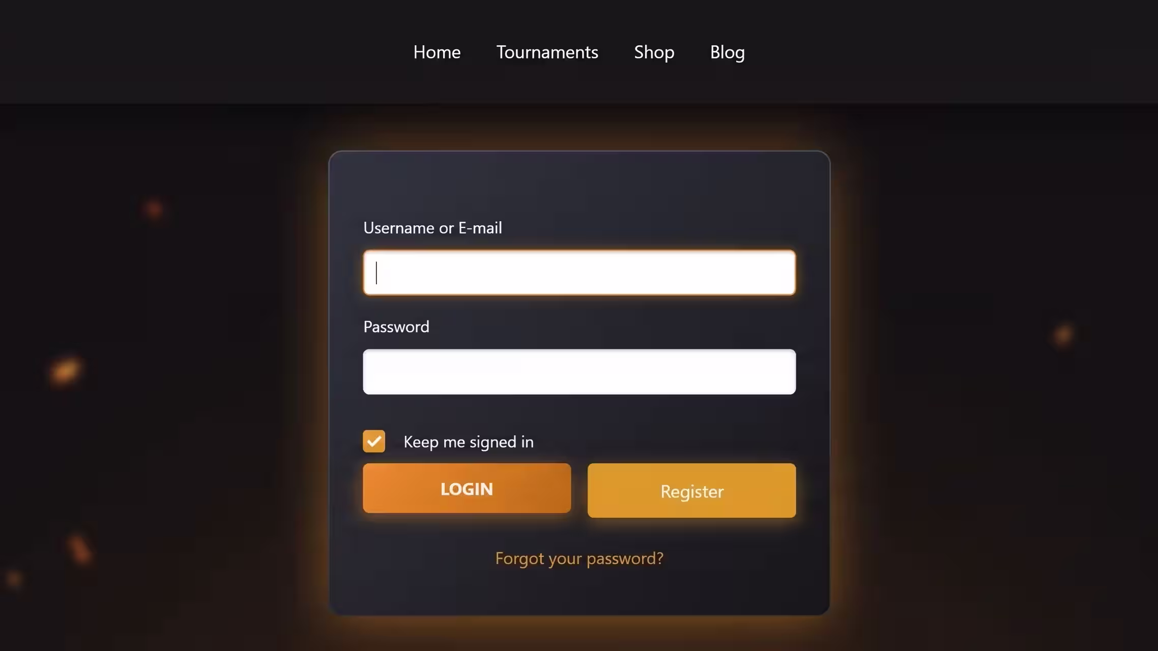 Login/Register page update